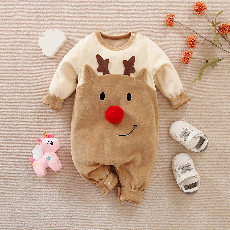 Cuddle Hue Christmas Cotton Baby Jumpsuit