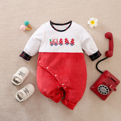 Cuddle Hue Christmas Cotton Baby Jumpsuit
