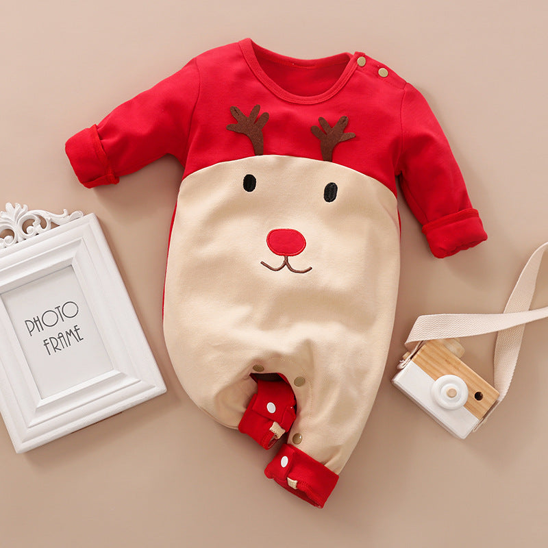 Cuddle Hue Christmas Cotton Baby Jumpsuit