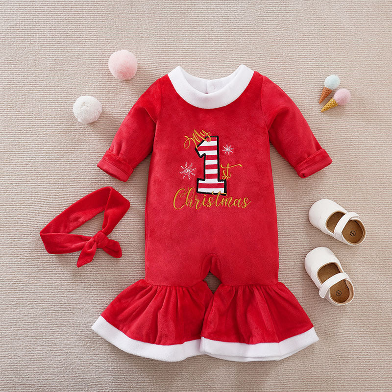 Cuddle Hue Christmas Cotton Baby Jumpsuit