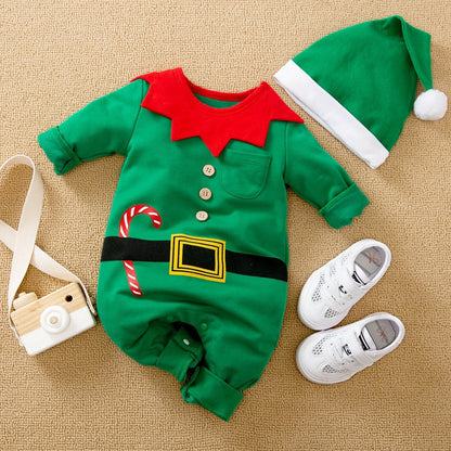 Cuddle Hue Christmas Cotton Baby Jumpsuit